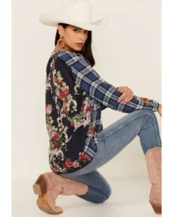 Johnny Was Women's Multicolored Umoya Effortless Scarf Back Blouse -Cowgirl Edge Sales 2000362209 900 P1