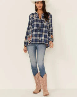 Johnny Was Women's Multicolored Umoya Effortless Scarf Back Blouse -Cowgirl Edge Sales 2000362209 900 P4