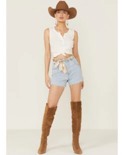 Rolla's Women's Mirage Nina Light Wash High Rise Relaxed Shorts 6 Rolla's Women's Mirage Nina Light Wash High Rise Relaxed Shorts -Cowgirl Edge Sales 2000362516 450 P1