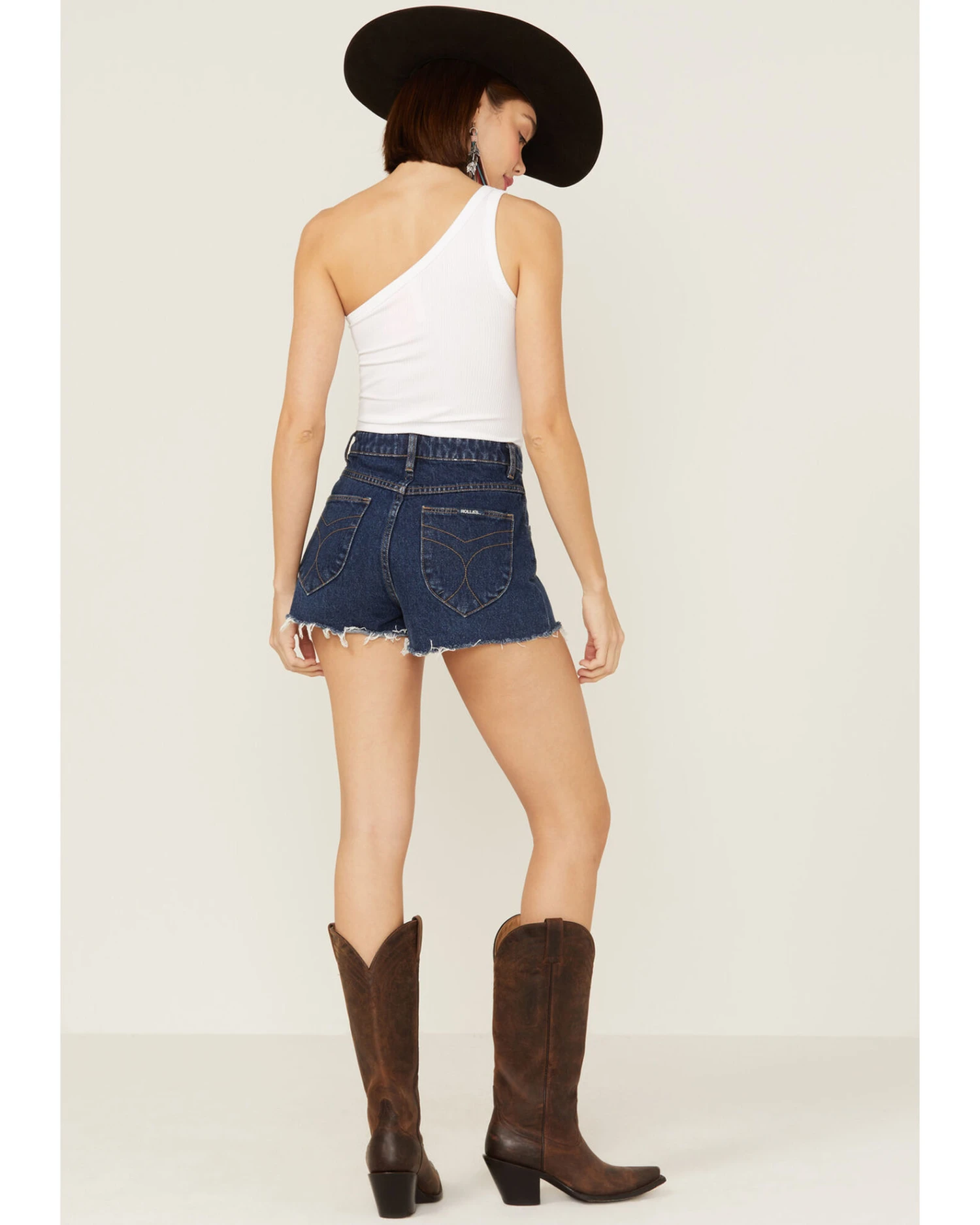 Rolla's Women's Dusters Medium Wash High Rise Shorts 3 Rolla's Women's Dusters Medium Wash High Rise Shorts - Image 3