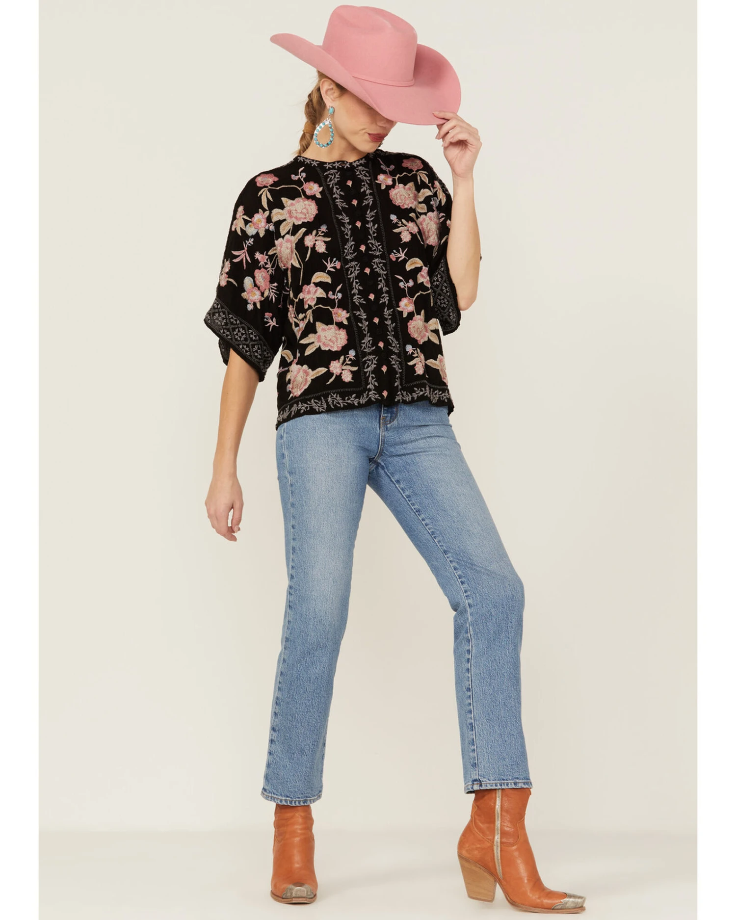 Johnny Was Women's Mulane Embroidered Top 1 Johnny Was Women's Mulane Embroidered Top