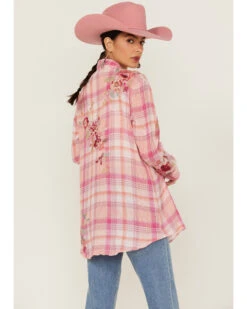 Johnny Was Women's Sonya Plaid Embroidered Floral Long Sleeve Shirt -Cowgirl Edge Sales 2000363625 900 P3