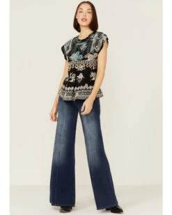 Johnny Was Women's Perlette Tie-Back Silk Pattern Blouse -Cowgirl Edge Sales 2000363631 001 P4