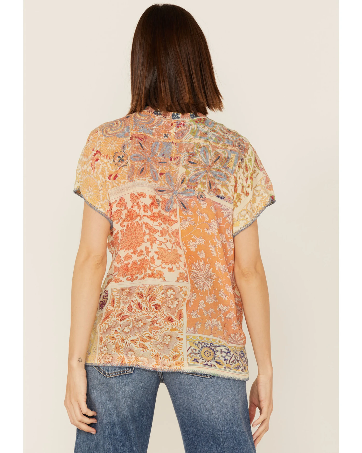 Johnny Was Women's Prima Patchwork Embroidered Floral Blouse 3 Johnny Was Women's Prima Patchwork Embroidered Floral Blouse - Image 3