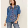 Johnny Was Women's Olinda Effortless Embroidered Floral Blouse