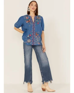 Johnny Was Women's Olinda Effortless Embroidered Floral Blouse 6 Johnny Was Women's Olinda Effortless Embroidered Floral Blouse -Cowgirl Edge Sales 2000363649 400 P3