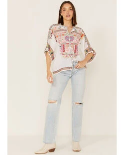Johnny Was Women's Xylia Embroidered Wildlife & Floral Short Sleeve Blouse 7 Johnny Was Women's Xylia Embroidered Wildlife & Floral Short Sleeve Blouse -Cowgirl Edge Sales 2000363662 100 P2