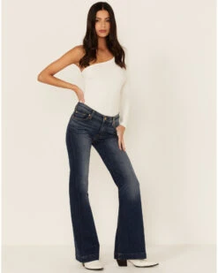 7 For All Mankind Women's Medium Melrose Tailorless Dojo Wide Trouser Leg Jeans -Cowgirl Edge Sales 2000364280 400 P3