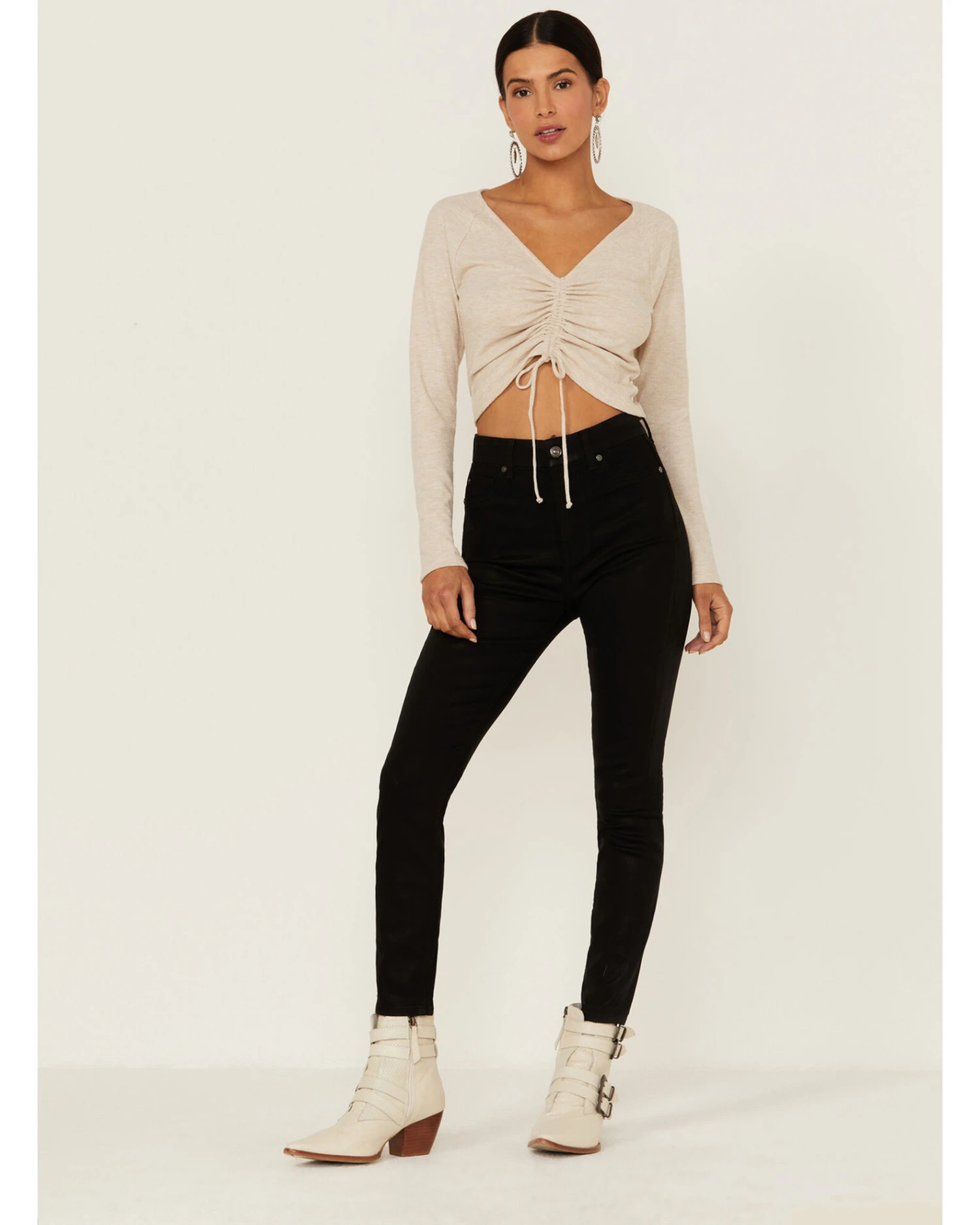 7 For All Mankind Women's Coated High Waist Ankle Skinny Jeans 4 7 For All Mankind Women's Coated High Waist Ankle Skinny Jeans - Image 4