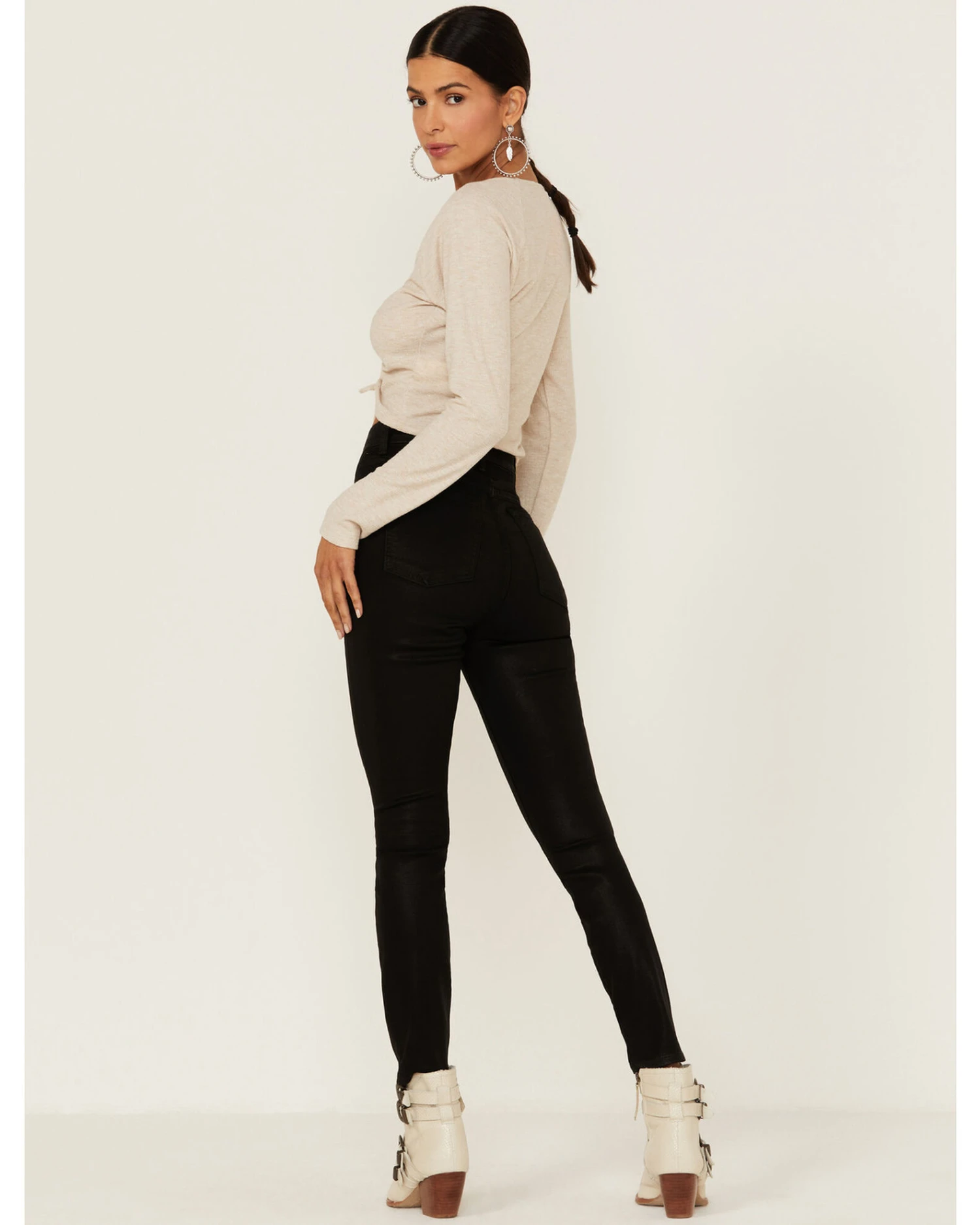 7 For All Mankind Women's Coated High Waist Ankle Skinny Jeans 1 7 For All Mankind Women's Coated High Waist Ankle Skinny Jeans