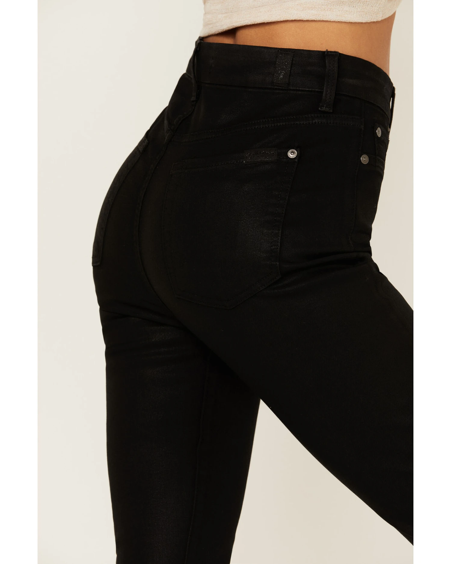 7 For All Mankind Women's Coated High Waist Ankle Skinny Jeans 2 7 For All Mankind Women's Coated High Waist Ankle Skinny Jeans - Image 2