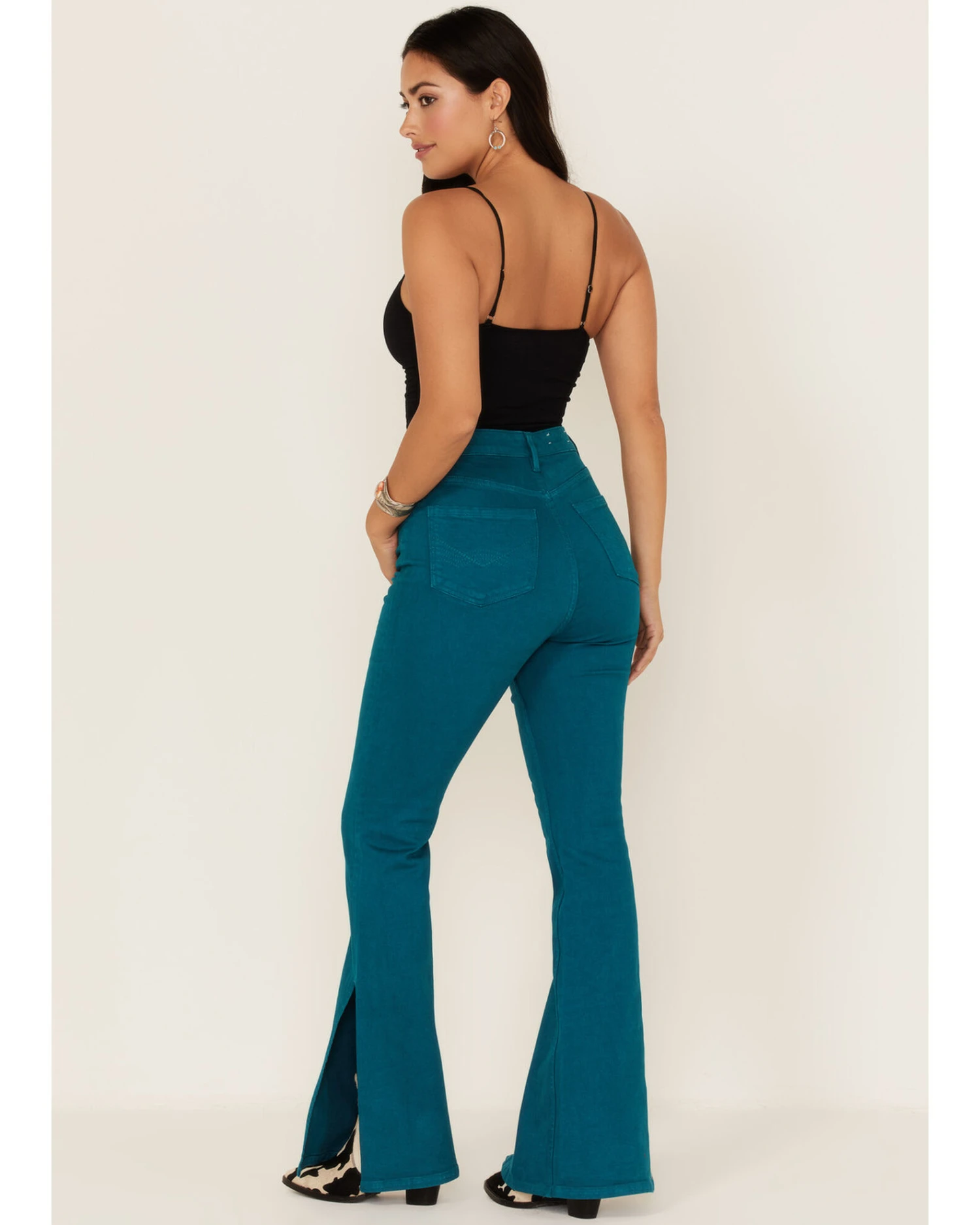 Idyllwind Women's Teal Mid Flare Jeans 3 Idyllwind Women's Teal Mid Flare Jeans - Image 3