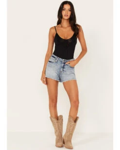 Idyllwind Women's Medium Wash Super High Risin' Raw Hem Shorts -Cowgirl Edge Sales 2000364328 414 P1