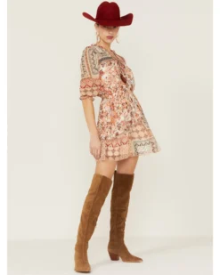 Miss Me Women's Patchwork Long Sleeve Dresss 7 Miss Me Women's Patchwork Long Sleeve Dresss -Cowgirl Edge Sales 2000364426 661 P1