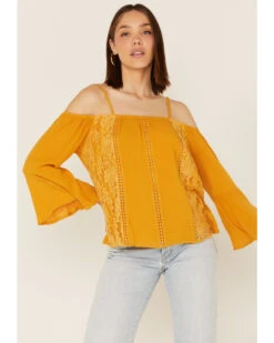 Miss Me Women's Cold Shoulder Lace Top -Cowgirl Edge Sales 2000364437 702 P1