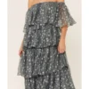 Z&L Women's Off-the-Shoulder Star Print Tiered Dress
