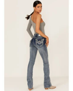 Grace In LA Women's Sequin Flap Pocket Bootcut Jeans -Cowgirl Edge Sales 2000365105 400 P3