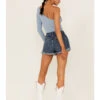 Free People Women's Lasso Dark Wash High Rise Shorts