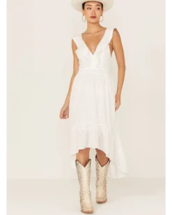 Molly Bracken Women's Ruffle Trim Cross Back Dress -Cowgirl Edge Sales 2000365797 100 P2