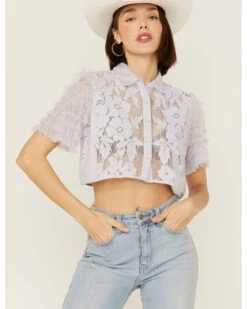 Free People Women's Madonna Lilac Top -Cowgirl Edge Sales 2000366139 565 P1
