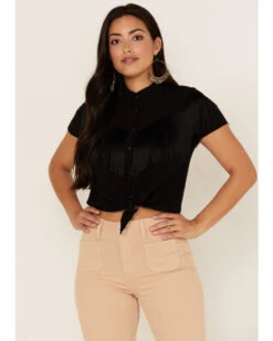 Idyllwind Women's Wild Times Fringe Western Short Sleeve Shirt 8 Idyllwind Women's Wild Times Fringe Western Short Sleeve Shirt -Cowgirl Edge Sales 2000366620 001 P2