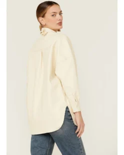 Sadie & Sage Women's Faux Leather Ecru Shacket 7 Sadie & Sage Women's Faux Leather Ecru Shacket -Cowgirl Edge Sales 2000367466 103 P4