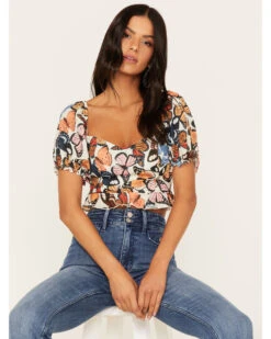 Show Me Your Mumu Women's Lila Butterfly Print Crop Top 6 Show Me Your Mumu Women's Lila Butterfly Print Crop Top -Cowgirl Edge Sales 2000368248 900 P1