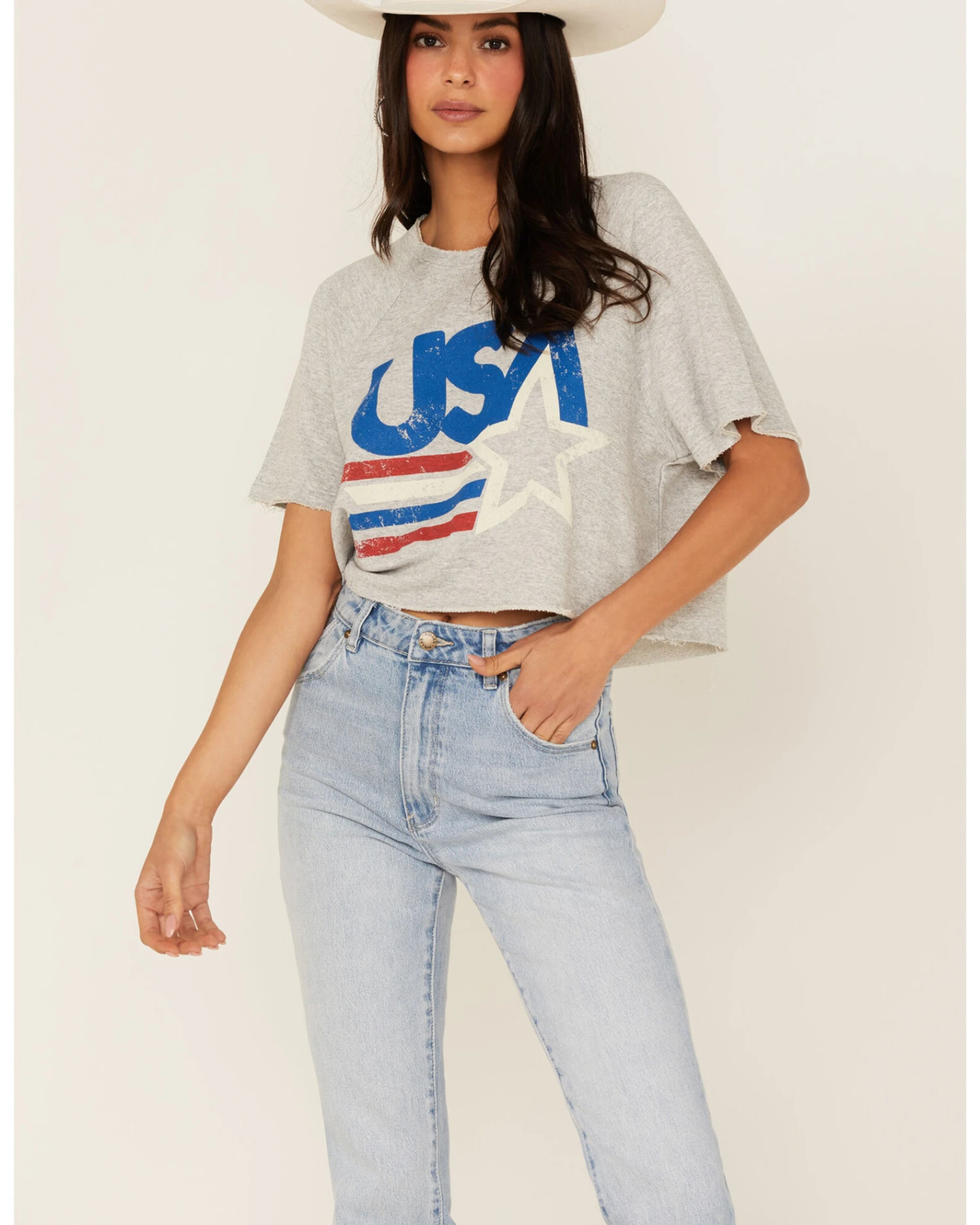 Show Me Your Mumu Women's USA Star Jimmy Cropped Tee 3 Show Me Your Mumu Women's USA Star Jimmy Cropped Tee - Image 3