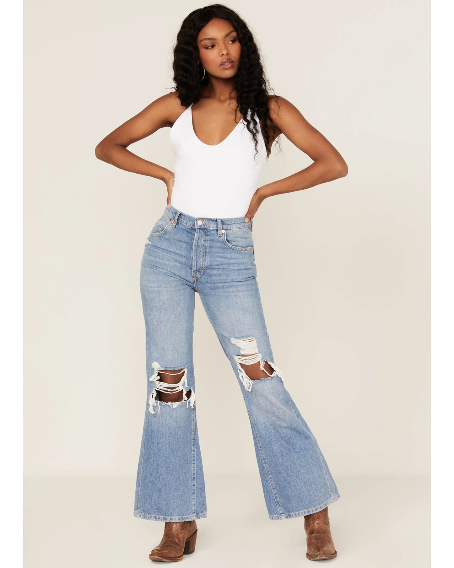 Free People Women's New Dawn Flare Jeans 1 Free People Women's New Dawn Flare Jeans
