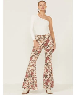 Free People Women's Barcelona Combo Print Float On Flare Jeans -Cowgirl Edge Sales 2000372377 900 P1