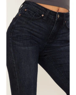 Shyanne Women's Embroidered Dark Wash High Rise Stretch Flare Jeans -Cowgirl Edge Sales 2000373384 416 P2