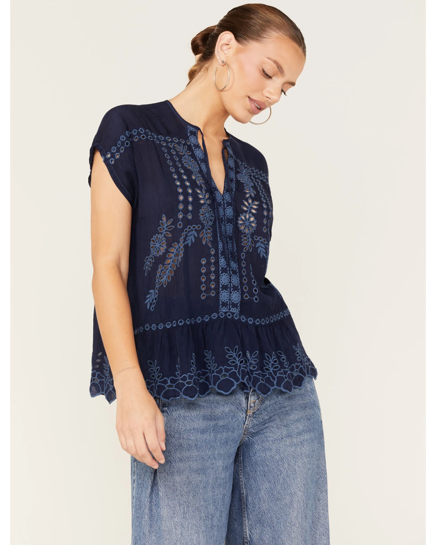 Johnny Was Women's Clemence Eyelet Lace Blouse 3 Johnny Was Women's Clemence Eyelet Lace Blouse - Image 3