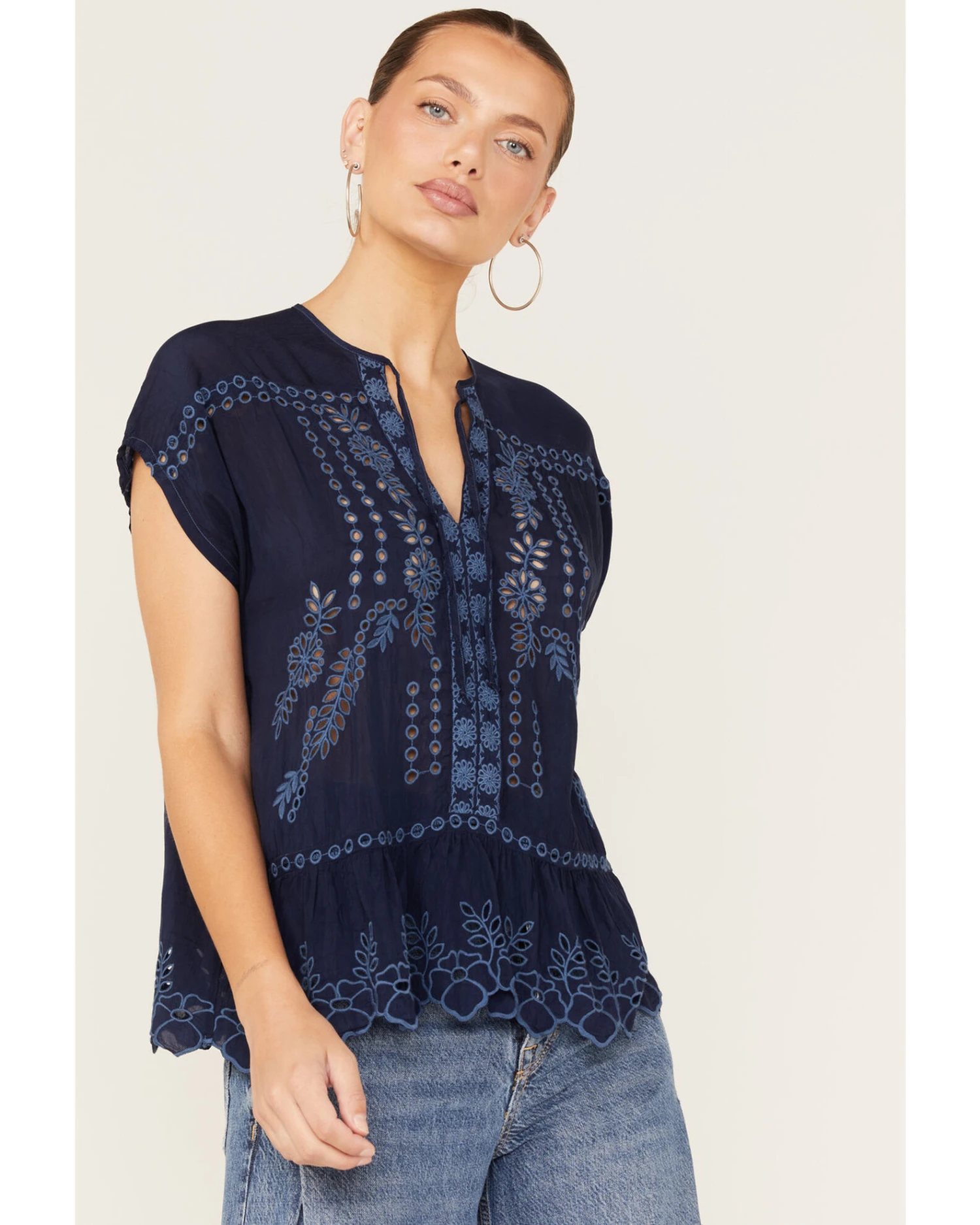 Johnny Was Women's Clemence Eyelet Lace Blouse 4 Johnny Was Women's Clemence Eyelet Lace Blouse - Image 4