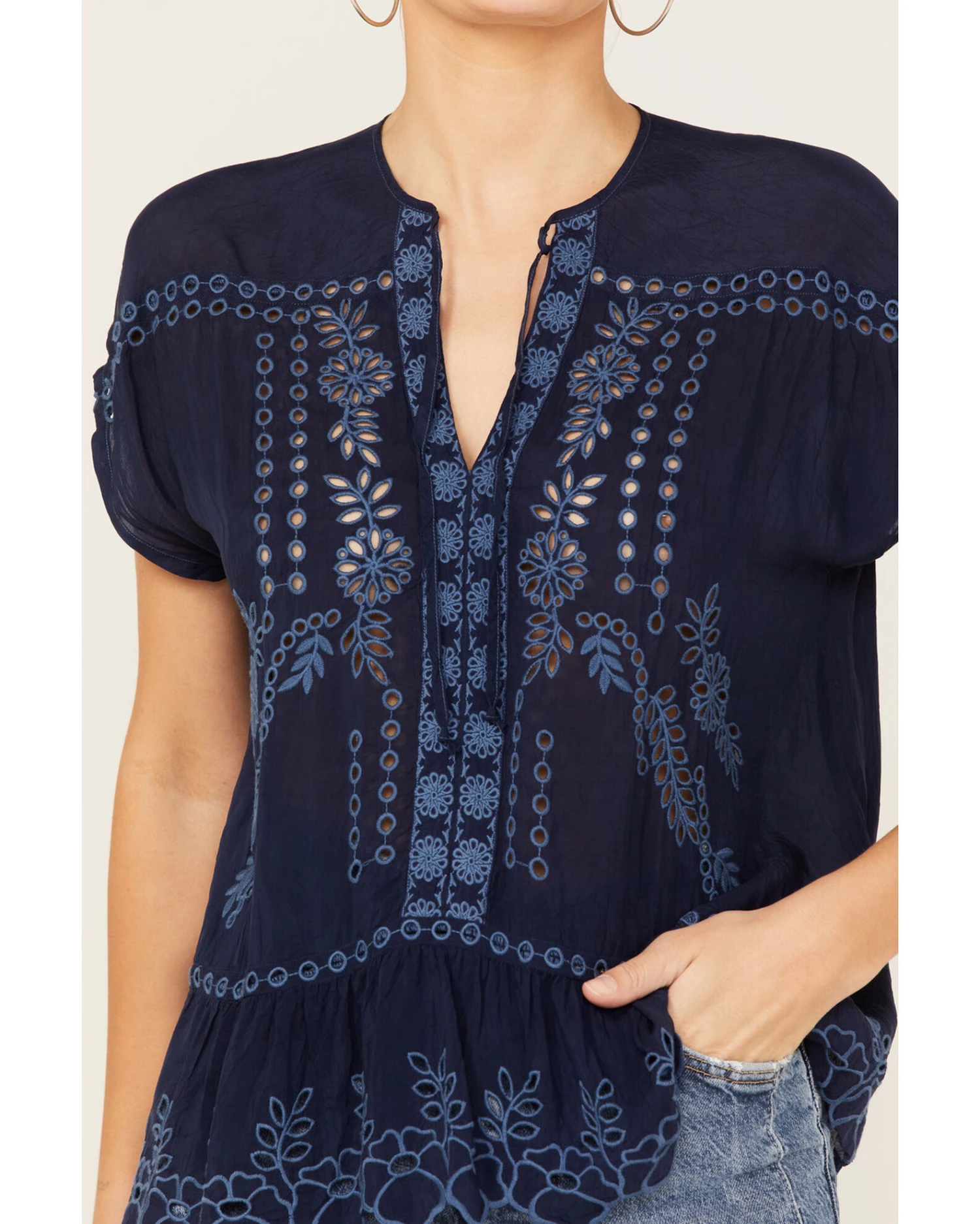Johnny Was Women's Clemence Eyelet Lace Blouse 2 Johnny Was Women's Clemence Eyelet Lace Blouse - Image 2