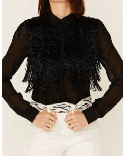 Any Old Iron Women's Beaded Fringe Shirt