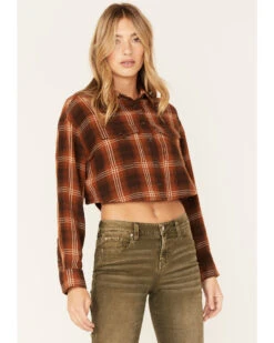 Cleo + Wolf Women's Plaid Print Cropped Shirt -Cowgirl Edge Sales 2000374829 200 P1