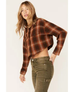 Cleo + Wolf Women's Plaid Print Cropped Shirt -Cowgirl Edge Sales 2000374829 200 P2