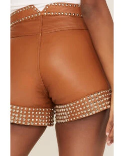 Understated Leather Women's High Rise Studded Leather Thelma Shorts 7 Understated Leather Women's High Rise Studded Leather Thelma Shorts -Cowgirl Edge Sales 2000374919 280 P4