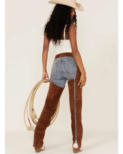 Understated Leather Women's Studded Suede Paris Texas Chaps -Cowgirl Edge Sales 2000374932 280 P3