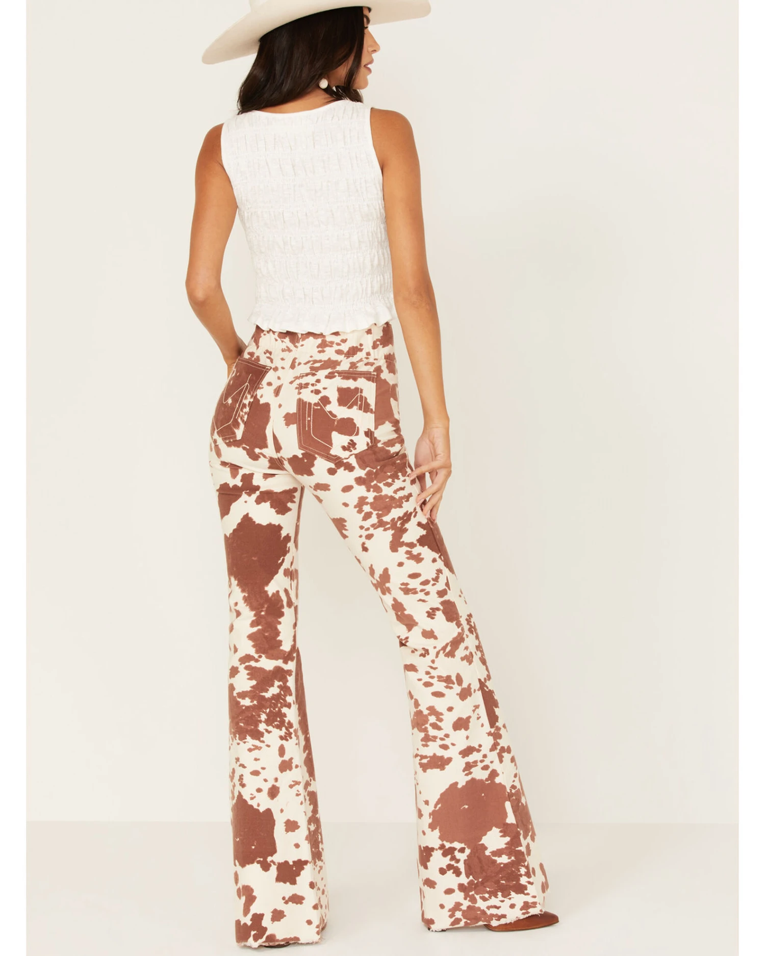 Show Me Your Mumu Women's Cow Print Cam Cam Bells Flare Jeans 2 Show Me Your Mumu Women's Cow Print Cam Cam Bells Flare Jeans - Image 2
