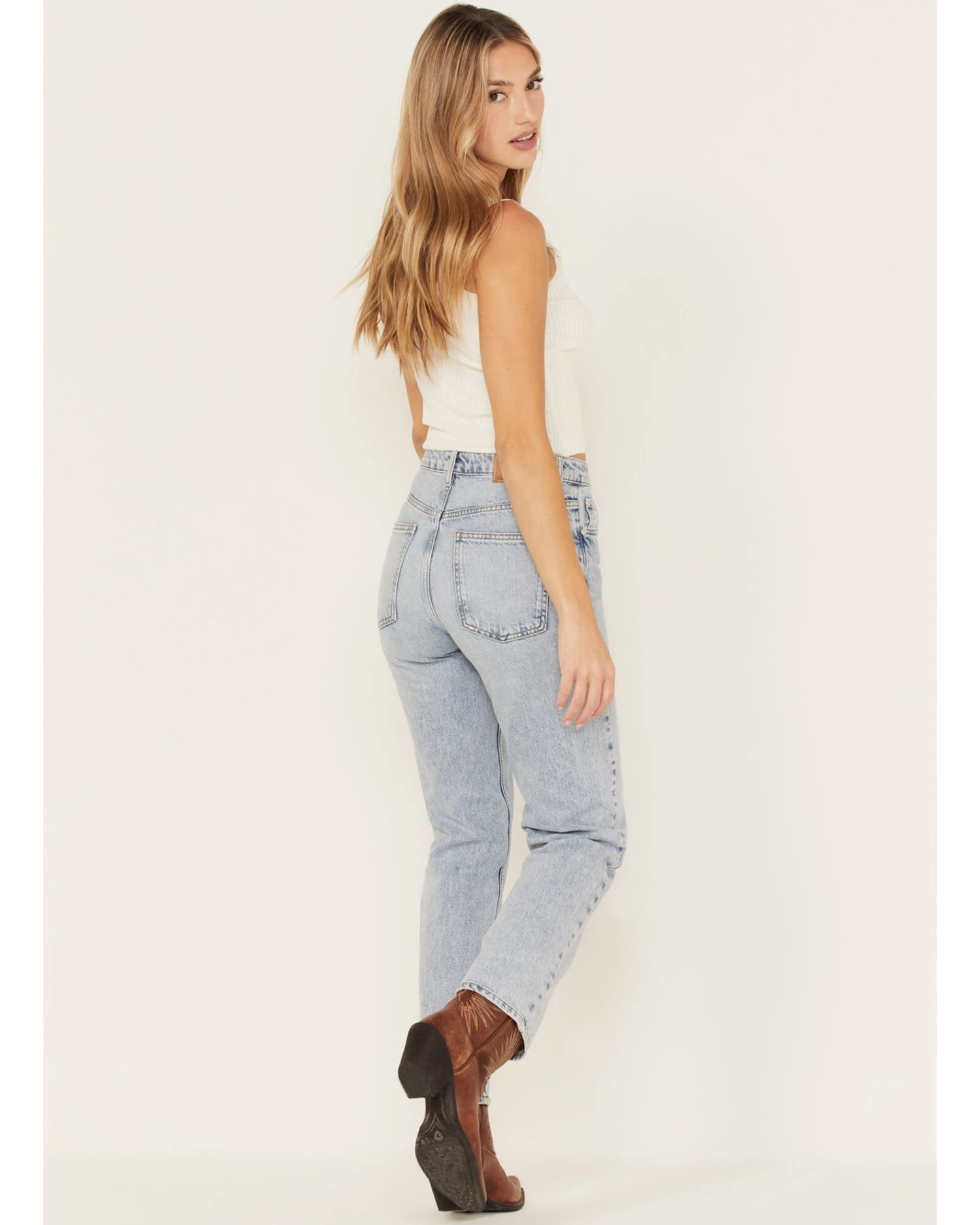 Free People Women's Pacifica Straight Leg Jeans 1 Free People Women's Pacifica Straight Leg Jeans