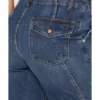 Free People Women's Dark Wash Mid Rise Harlow Wide Flare Jeans