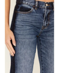 Ceros Women's Medium Wash High Rise Dark Wash Side Seam Straight Jeans 7 Ceros Women's Medium Wash High Rise Dark Wash Side Seam Straight Jeans -Cowgirl Edge Sales 2000379283 400 P2