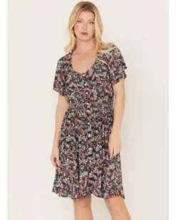 Wrangler Women's Ditsy Snap Front Dress -Cowgirl Edge Sales 2000379706 942 P1