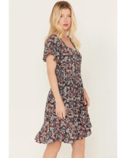 Wrangler Women's Ditsy Snap Front Dress