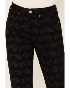 Rock & Roll Denim Women's Desert Print High Rise Cropped Straight Jeans -Cowgirl Edge Sales 2000380599 001 P2