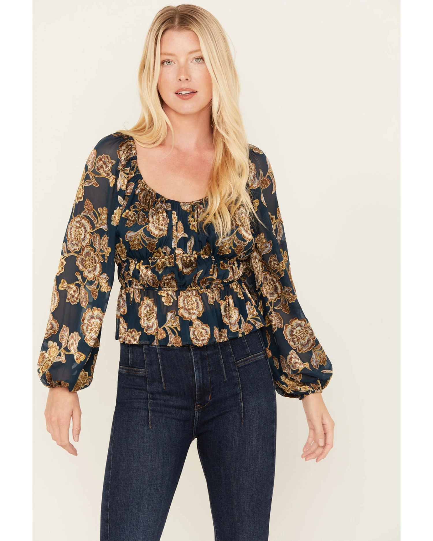 Shyanne Women's Floral Print Burnout Top 3 Shyanne Women's Floral Print Burnout Top - Image 3