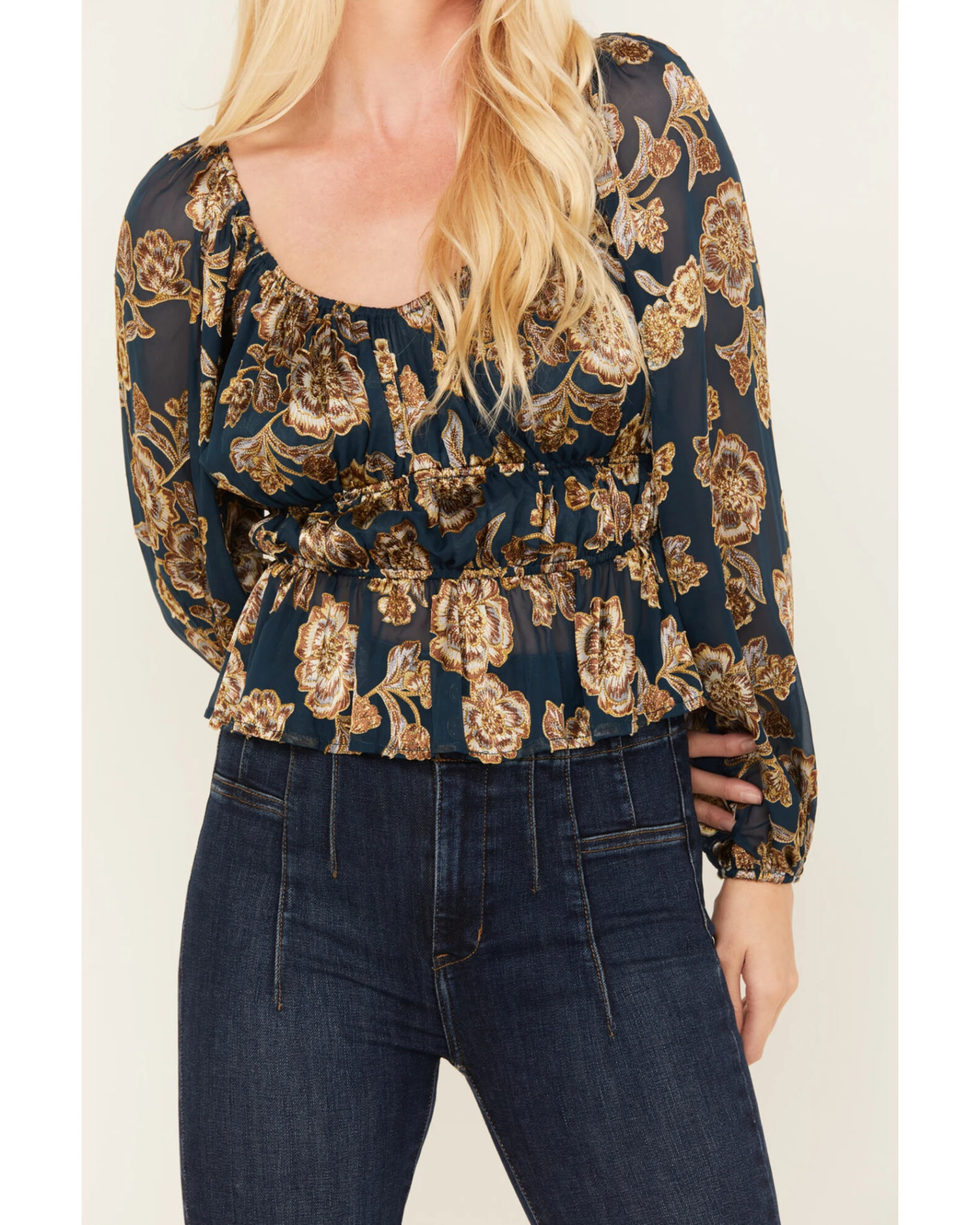 Shyanne Women's Floral Print Burnout Top 4 Shyanne Women's Floral Print Burnout Top - Image 4