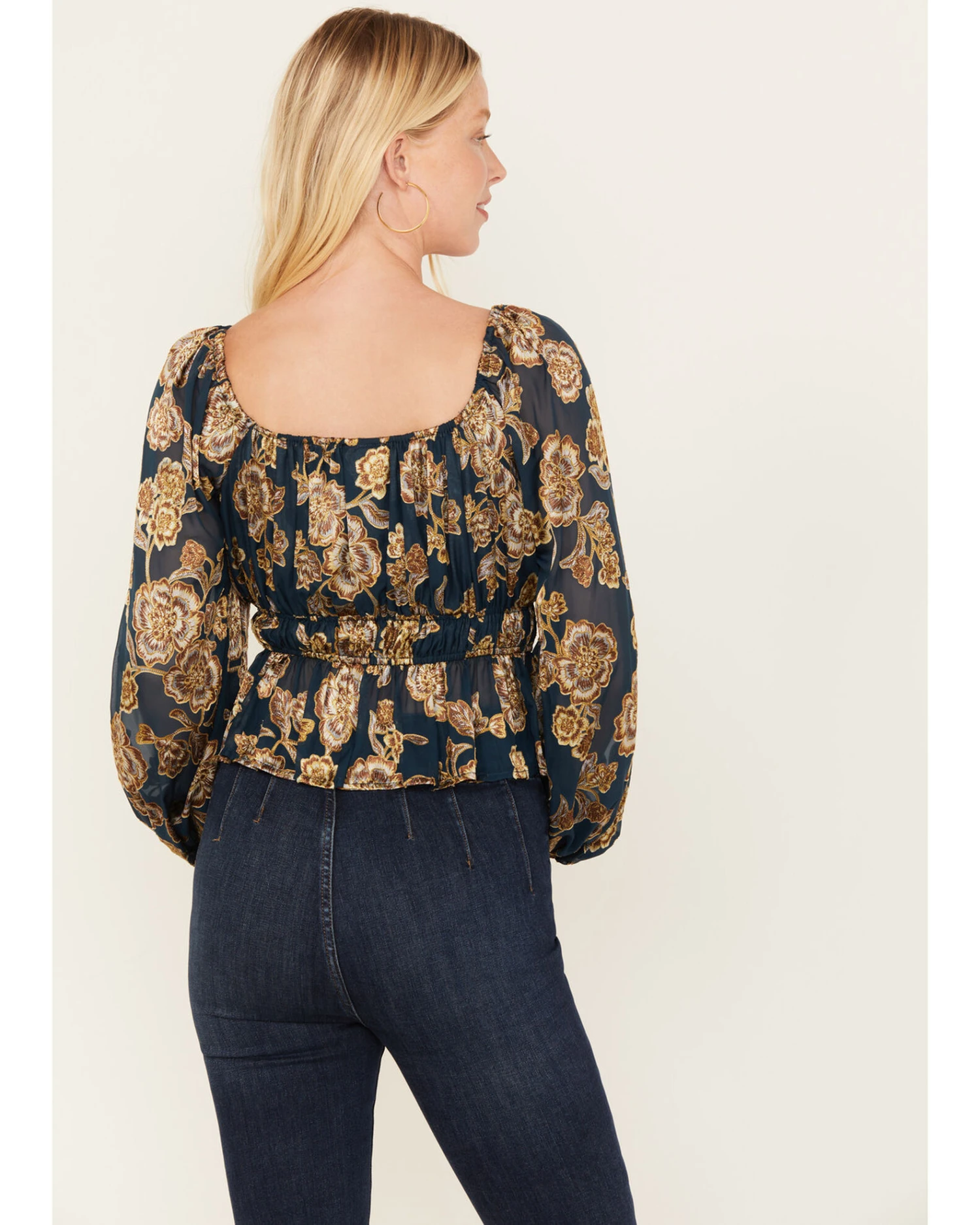 Shyanne Women's Floral Print Burnout Top 1 Shyanne Women's Floral Print Burnout Top