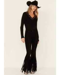 Idyllwind Women's Fringe & Embellished High Risin' Stretch Flare Jeans -Cowgirl Edge Sales 2000382098 001 P1